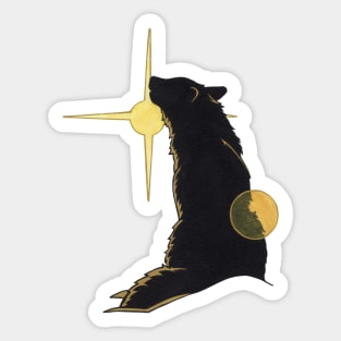 Sunlit Wolf Design Sticker